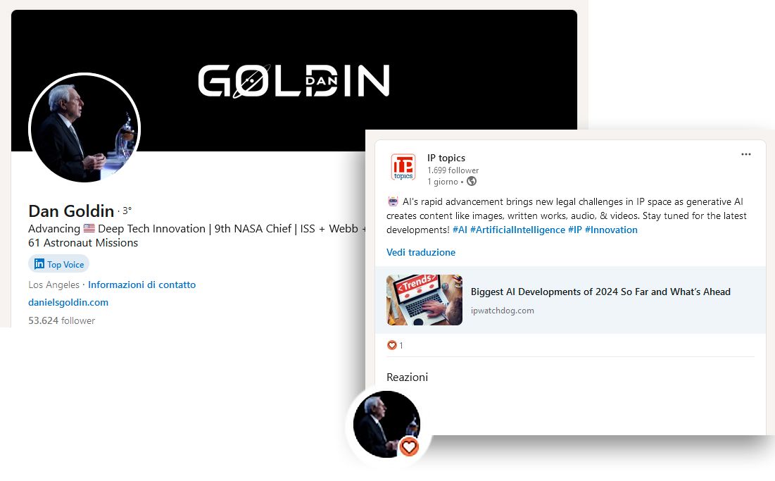 Dan Goldin legge IP topics
